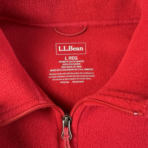 LL Bean Trail Model Polartec Fleece Vest Women's Large Sea Rose Red Pink - Picture 2 of 3